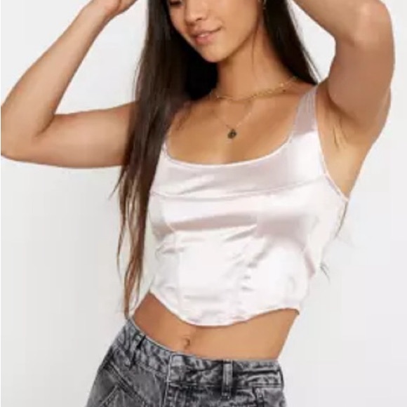 Urban Outfitters Satin Seamed Corset Top - Picture 3 of 11